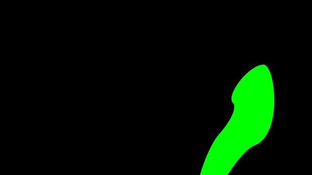 Animate black alert stamp icon with exclamation mark on green screen chroma key background Grunge warning vector graphics symbol overlay for video editing