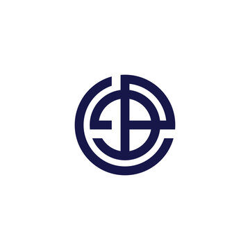 letter cpe linked circles stripes linear logo vector