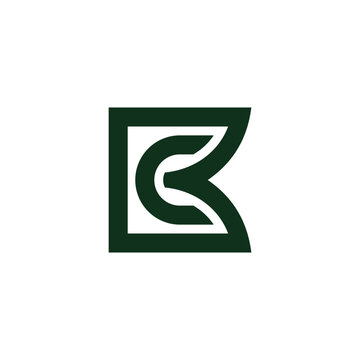 letter ck simple black lines geometric logo vector