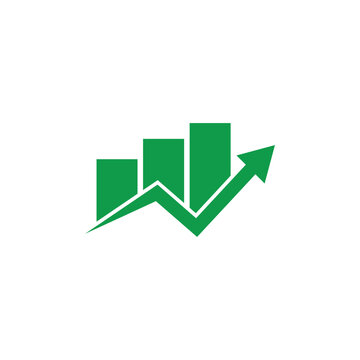 bar chart fluctuation green business icon vector