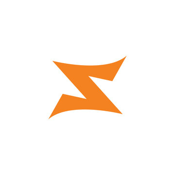 letter s simple zigzag yellow energy power logo vector