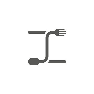 letter s restaurant food spoon fork simple logo vector