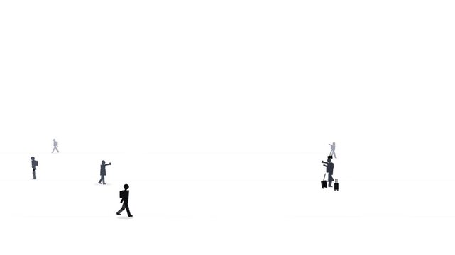 Random video of a silhouette icon of a person engaged in an activity.