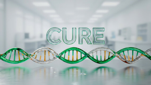 DNA Structure Medical Science Concept Cure Healthcare Genetics Research Biotechnology Molecular Medicine Laboratory Innovation Discovery Treatment Health Genetic Engineering Visualization