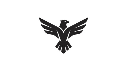Fototapeta premium Minimalist eagle logo with extended wings.