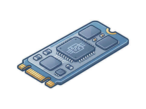 RAM memory module for laptop. Computer hardware component for high speed data processing.