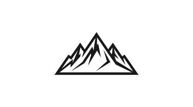 Sleek geometric mountain peak line art logo icon