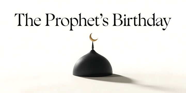 The prophet's birthday celebration greeting with classic mosque dome symbol celebration religion spirituality observance tradition architecture building commemoration greeting
