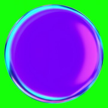 Iridescent Glowing Sphere Green Screen Animation Loop