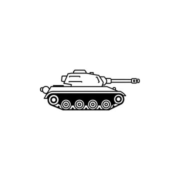 Armored military tank vector icon for graphic design