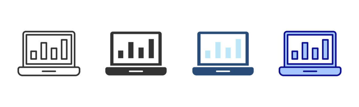 Market Report Icon Set. Designed In Multi Style