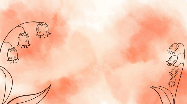 Two cute cartoon mice picking small hanging flowers in a soft pastel background