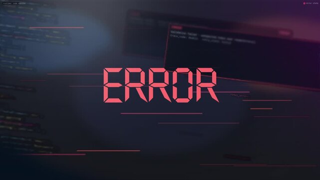 Computer code triggers a glowing error warning across a dark digital interface, delivering a tense cinematic cybersecurity visual for advertising and corporate campaigns.