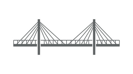 Fototapeta premium Modern Cable-Stayed Bridge Icon Vector Illustration, Architectural Design Element on White Background