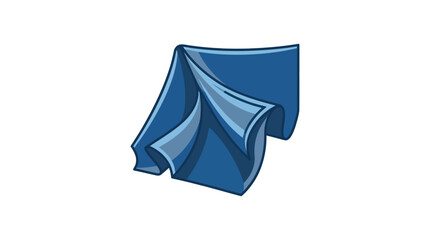 Obraz premium Abstract blue fabric flowing, draped, and folded in dynamic curves against a clean white background, representing textile movement and design.