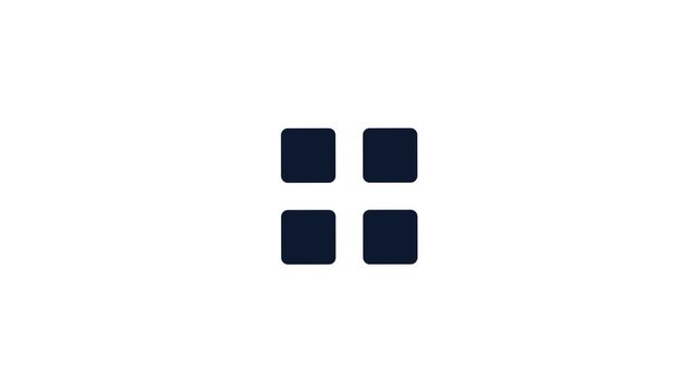 Four Square Loading Spinner Animation Rotating Smoothly