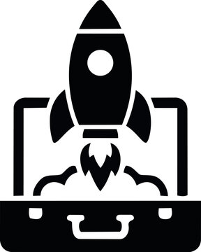 Startup launch and business project icon