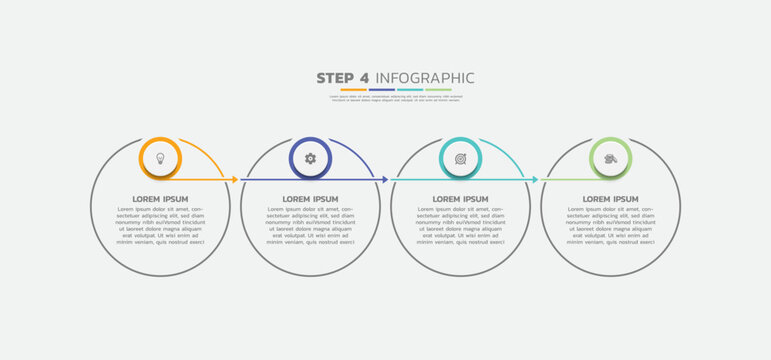 Presentation business abstract background infographic template colorful step 4