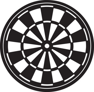 a dartboard with alternating segments silhouette target game sport leisure vector
