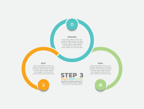 Presentation business abstract background infographic template colorful step 3