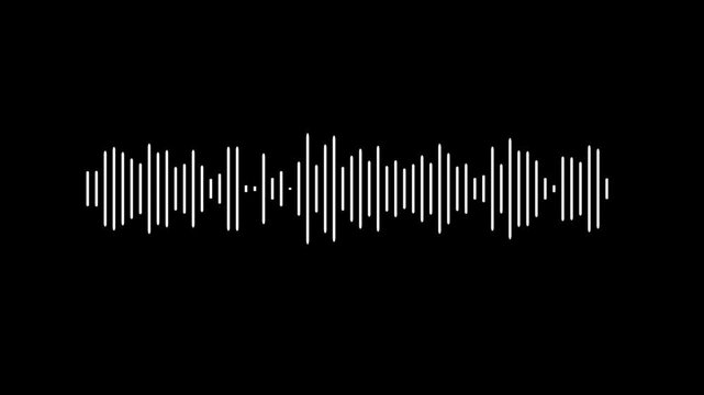 
Audio Wave sound animation. sound equalizer audio sound animated. Bright audio wave digital frequency animation on black background. line audio wave visualization on a transparent background,