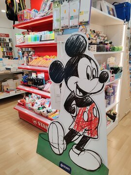 Rome, Italy - September 12, 2025, an image of Mickey Mouse, the cartoon and comic book character created in 1928 by Walt Disney and Ub Iwerks.