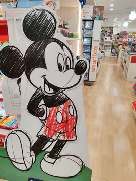 Rome, Italy - September 12, 2025, an image of Mickey Mouse, the cartoon and comic book character created in 1928 by Walt Disney and Ub Iwerks.
