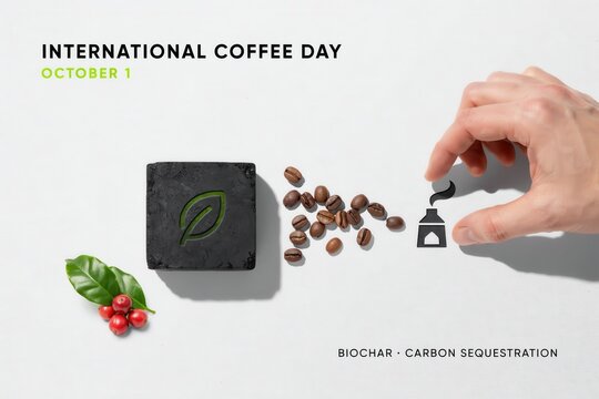Eco-friendly coffee production using charcoal soil amendments for carbon capture and sustainable agricultural environmental protection