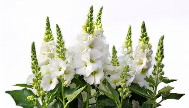 White Mathiola Isolated On White Background Mathiola White Flowers Spring