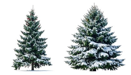 Obraz premium Fir trees isolated white.