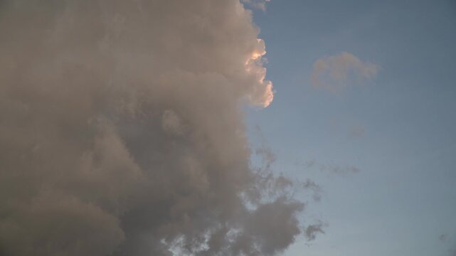 Dramatic Time lapse of Moving Clouds Against a Blue Sky with Sunlit Edges