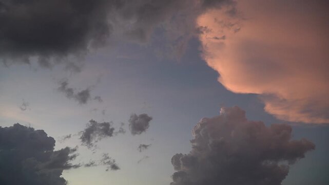 Dynamic Sunset Clouds Time lapse with Vibrant Colors Across Blue Sky
