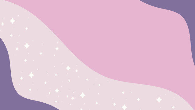 Magical purple wave background presentation with sparkling glitter stars