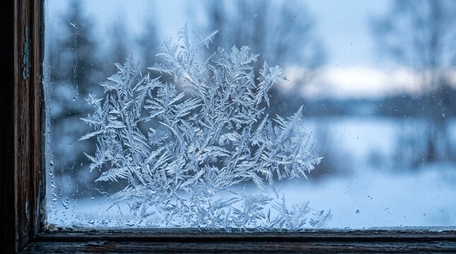 Wintry scene with cool blue tones