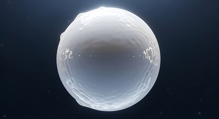 Obraz premium Glowing white sphere floating in dark void.