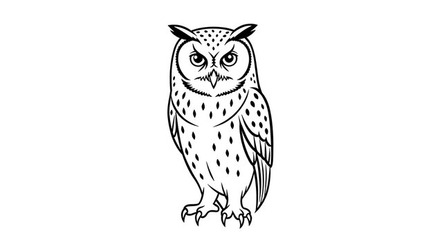 Detailed owl illustration on white background.