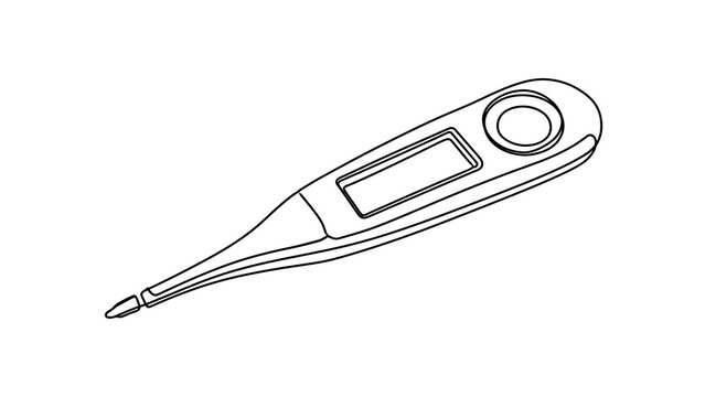 Digital thermometer illustration on white background.