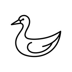 Simple line drawing of a duck. © valentina