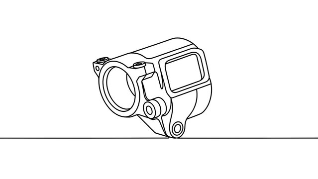 Industrial camera module on white background.