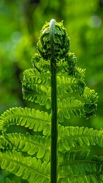 Fern frond unfurling.