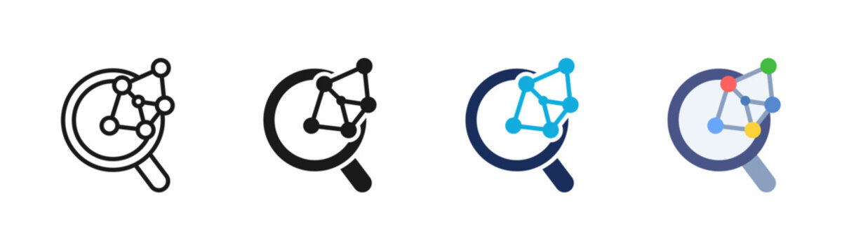 Semantic Search icon set multiple style collection