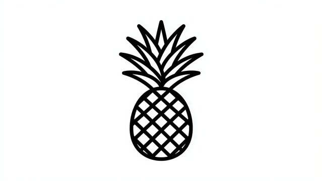 Minimalist pineapple icon on white background.