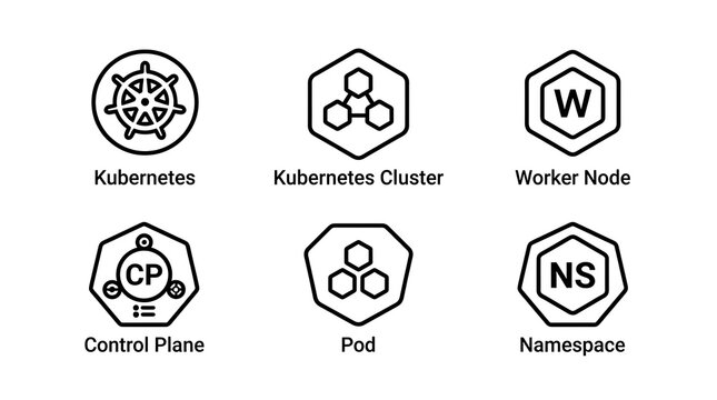 Kubernetes Cloud Infrastructure and DevOps Icon Set