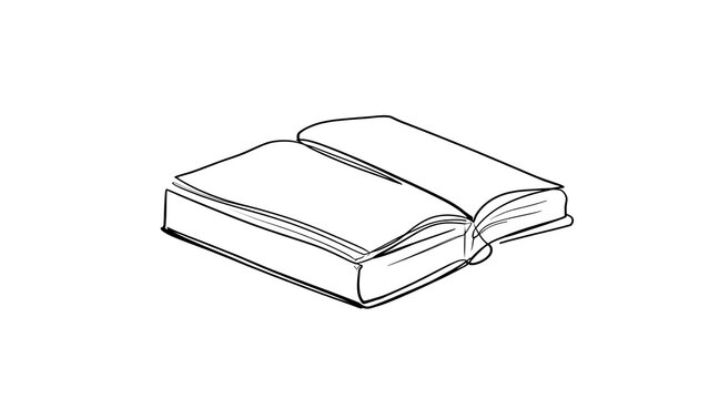 Open book illustration on white background.