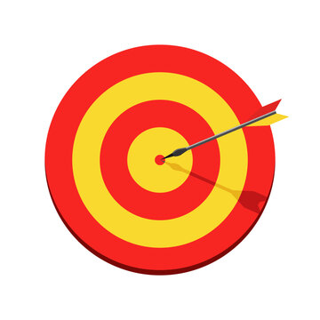 Vector illustration of a red dart on a target.