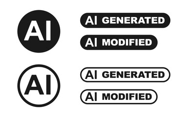 Naklejka na ściany i meble AI generated and modified label badge icon set