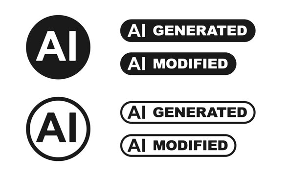 AI generated and modified label badge icon set