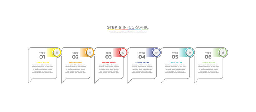 Presentation business abstract background infographic template colorful step 6