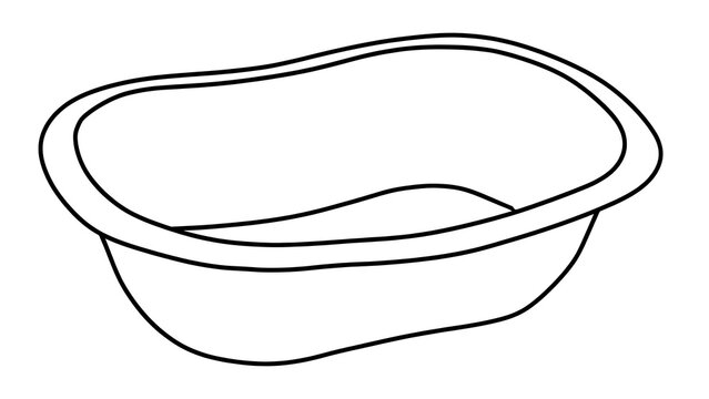 Empty plastic container illustration on white background.