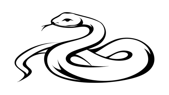 Elegant snake illustration on white background.